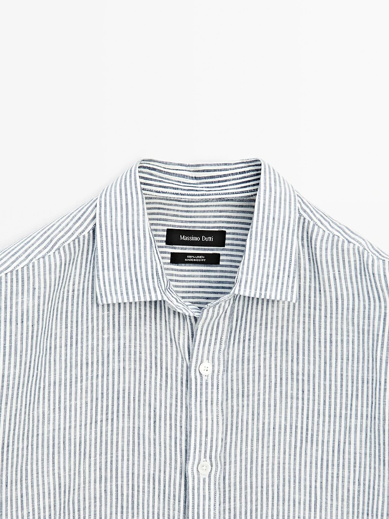 Chemise lin regular à rayures