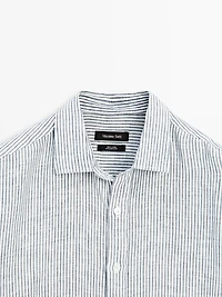 Chemise lin regular à rayures