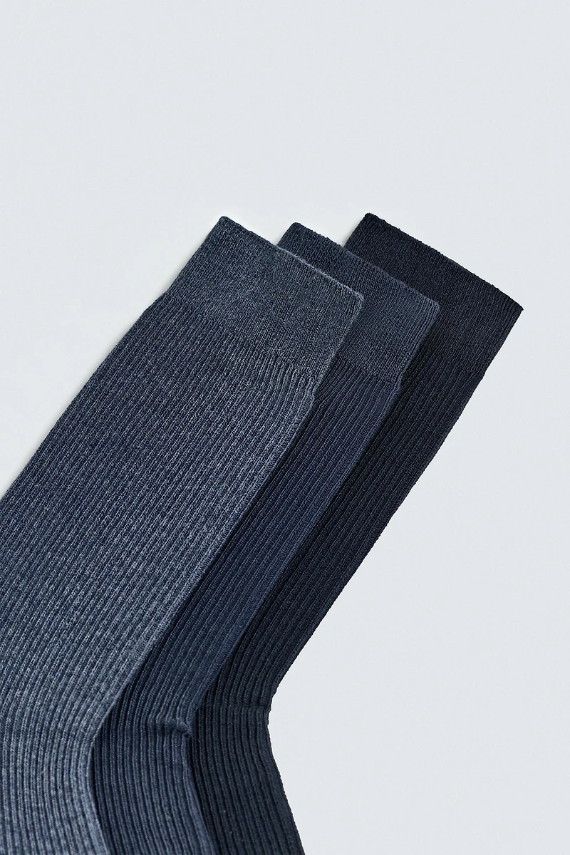 LIGHTWEIGHT RIB SOCKS 3-PACK