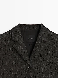 Herringbone wool blend blazer