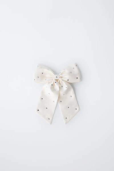 JEWELED BOW ELASTIC HAIR TIE