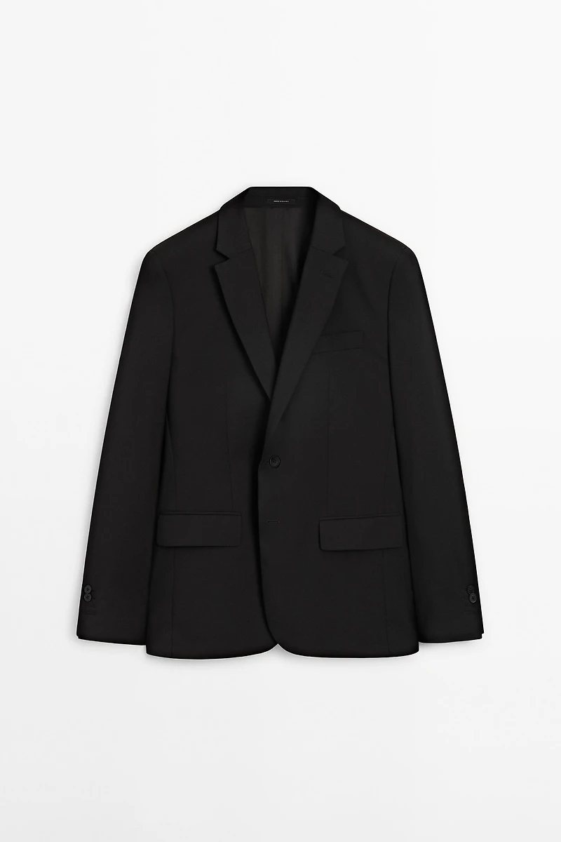 100% cool wool suit blazer