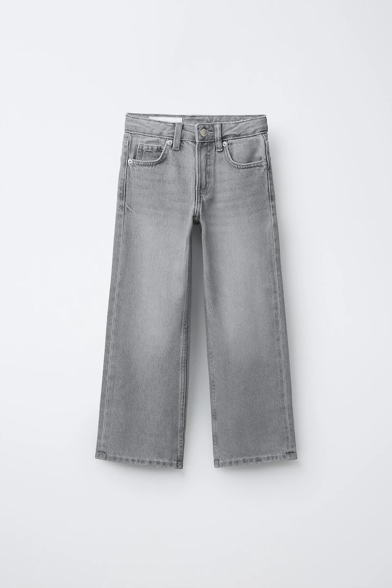 JEANS WIDE LEG PIÈCES ÉTOILES ANIMAL PRINT