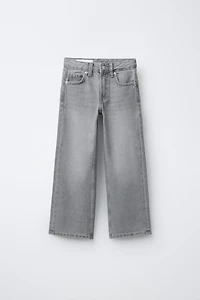 JEANS WIDE LEG PIÈCES ÉTOILES ANIMAL PRINT