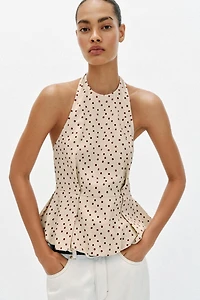 POLKA DOT BALLOON TOP WITH LINEN