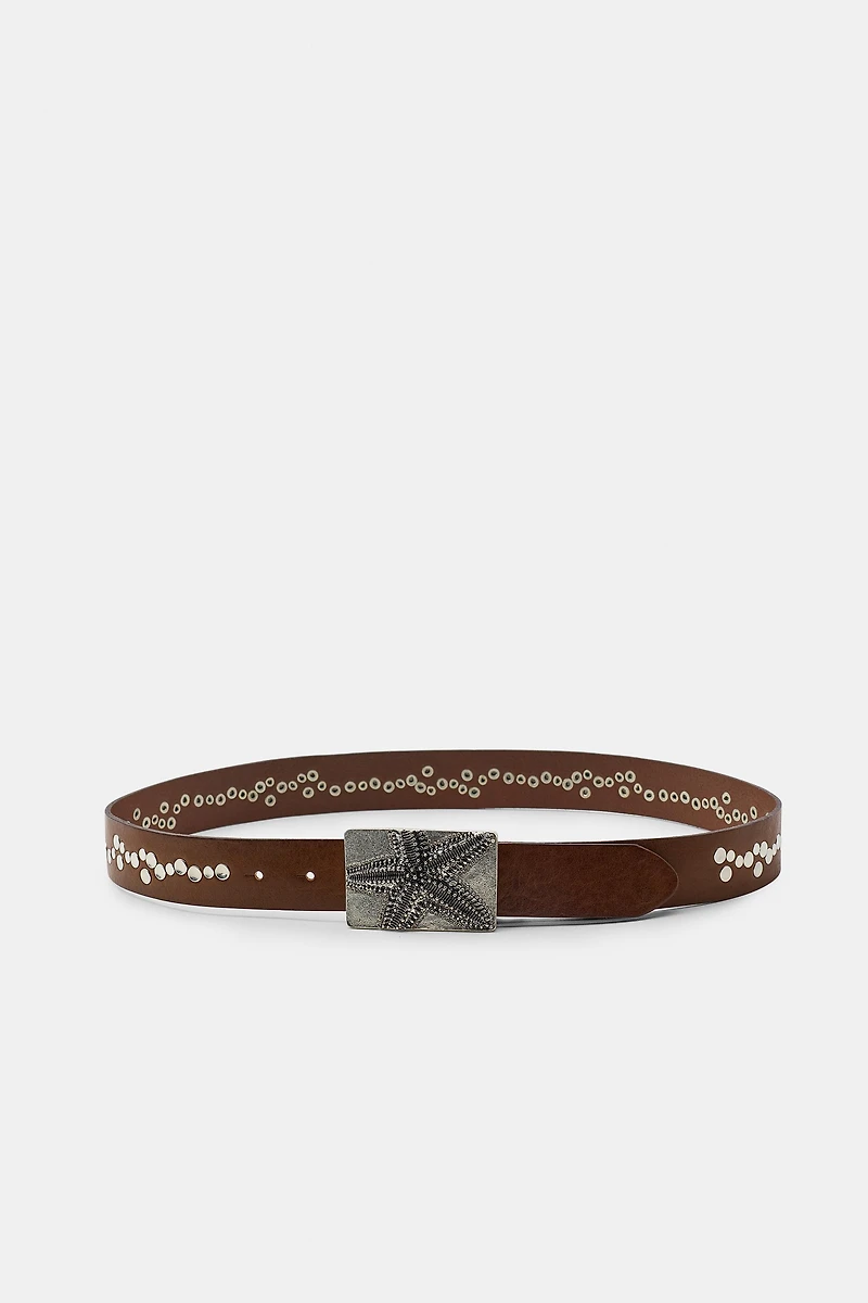 CEINTURE EN CUIR 100% ÉTOILE DE MER