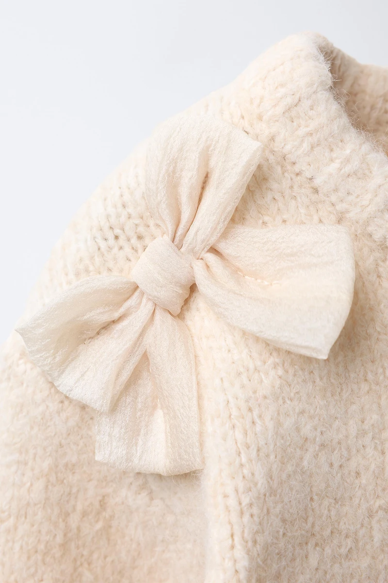 SATIN BOW KNIT JUMPER