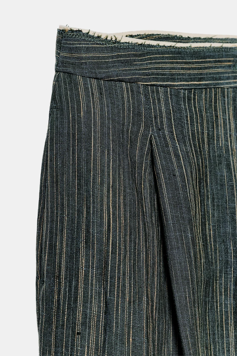 ZW COLLECTION STRIPED LINEN TROUSERS