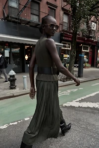 BELTED MIDI DRESS