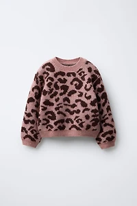 ANIMAL PRINT KNIT SWEATER