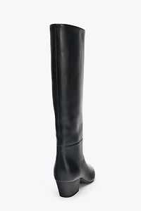 HEELED LEATHER BOOTS