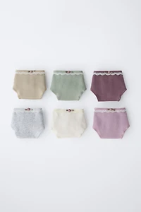 AGES 6-14 / SIX-PACK OF LACE UNDERWEAR