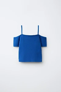 RIB KNIT STRIPED TOP