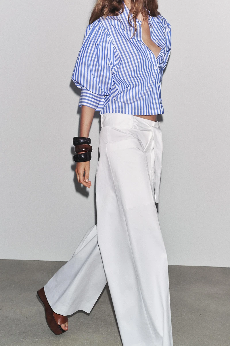 ZW COLLECTION POPLIN BALLOON SLEEVE SHIRT