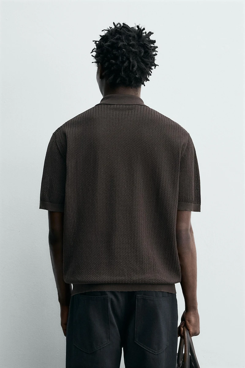 REGULAR FIT TEXTURED KNIT POLO