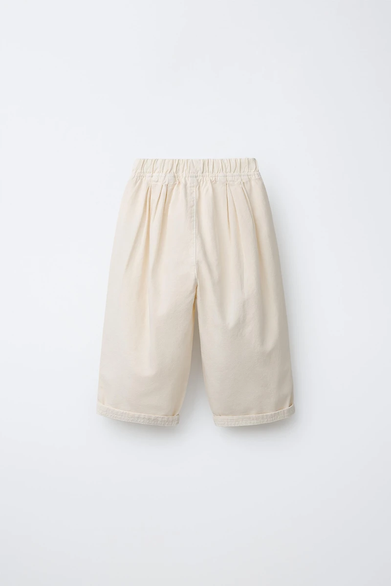 CANVAS BALLOON PANTS WITH LABEL