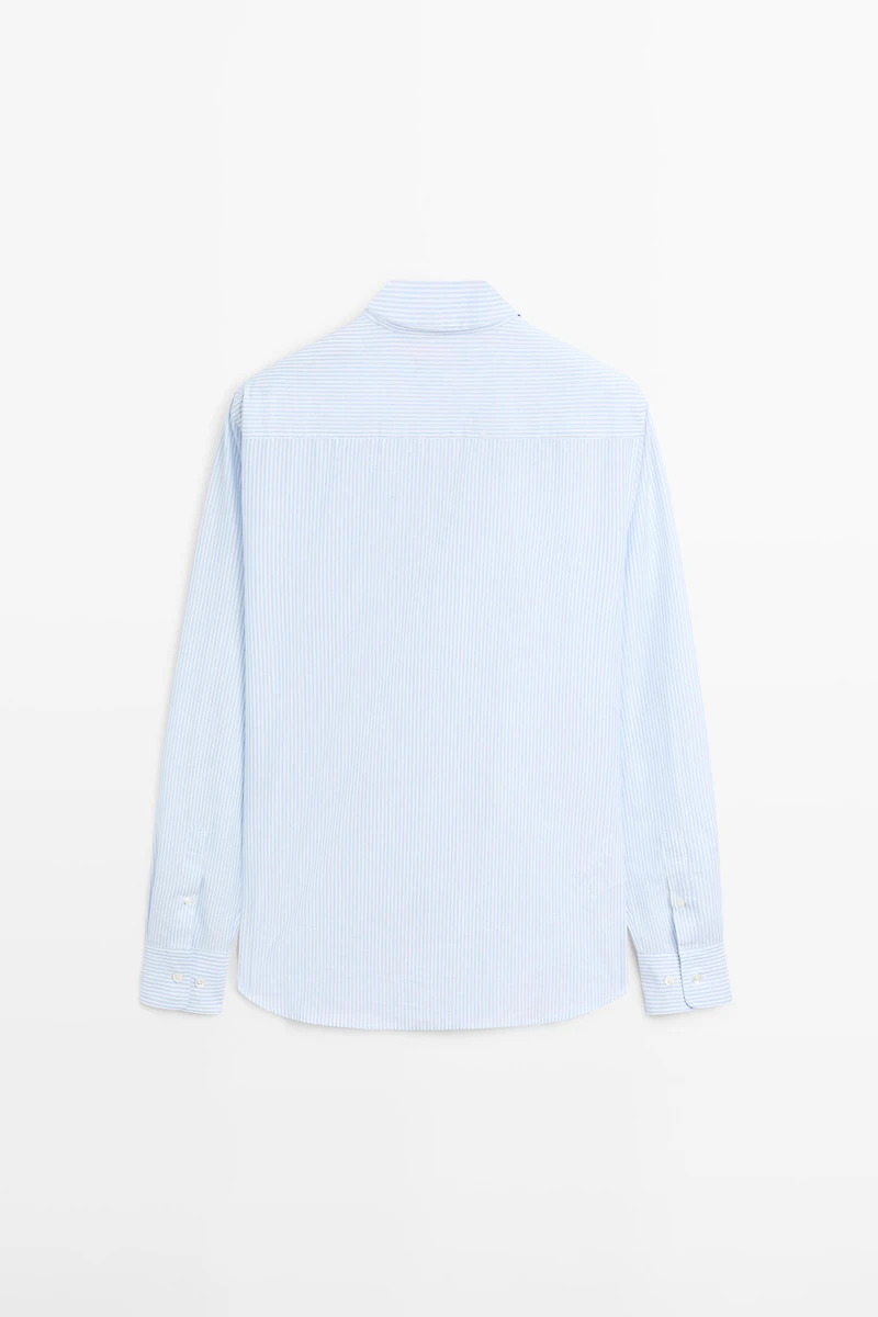 Chemise regular fit à rayures 100 % coton