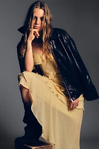 RUFFLED COMBINATION DRESS