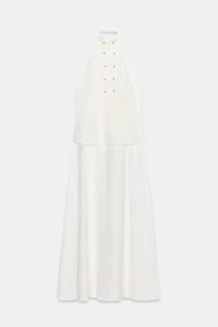 COMBINED OPENWORK EMBROIDERED DRESS