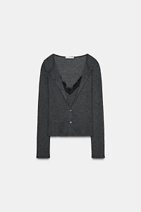 VESTE TOP COMBINÉE DENTELLE