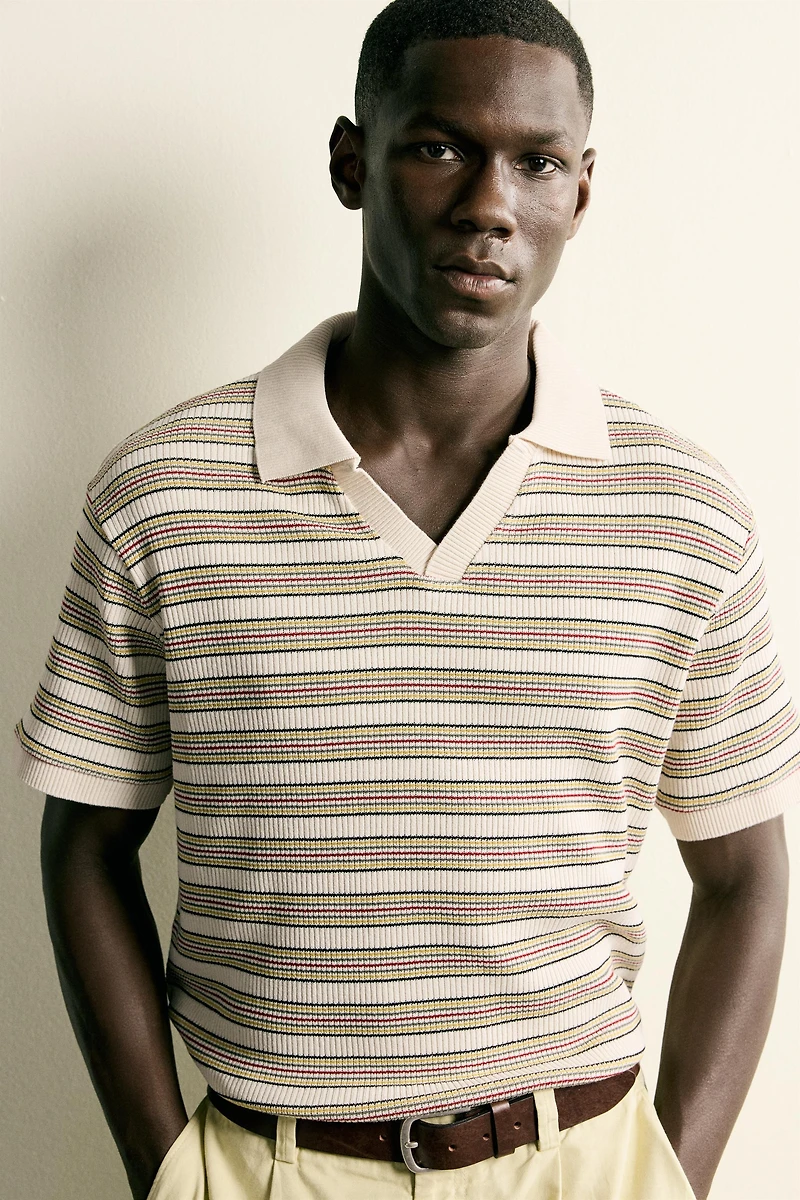 STRIPED REGULAR FIT POLO