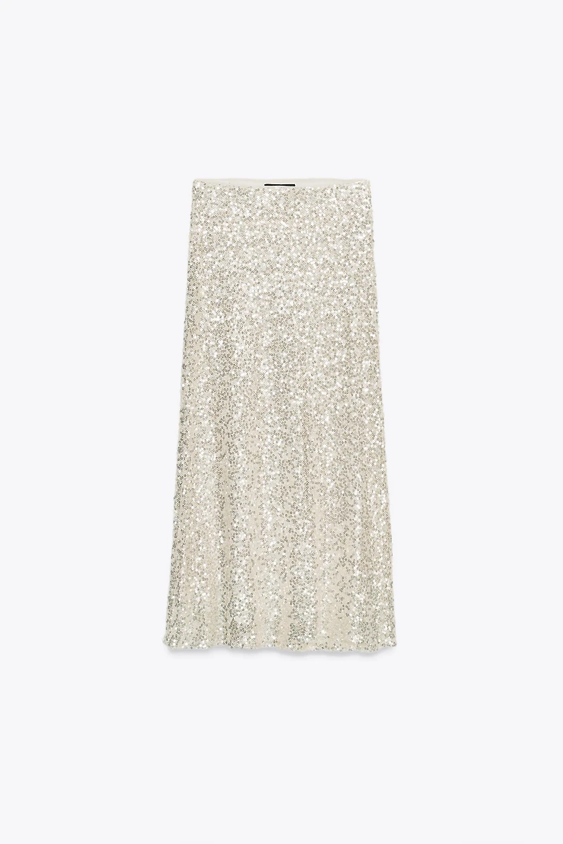 JUPE MI-LONGUE SEQUINS