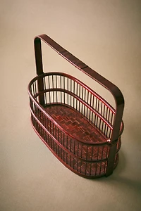 CORBEILLE BAMBOU LAQUÉ ANSE