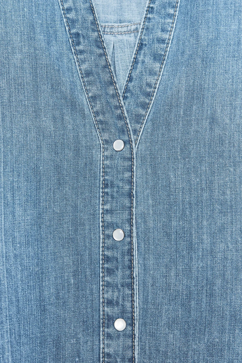 Z1975 FLOWY WIDE-SLEEVE DENIM SHIRT
