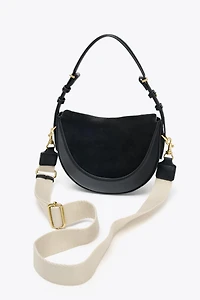 CROSSBODY BAG WITH LEATHER FLAP