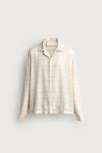 RELAXED FIT COTTON-LINEN JACQUARD SHIRT