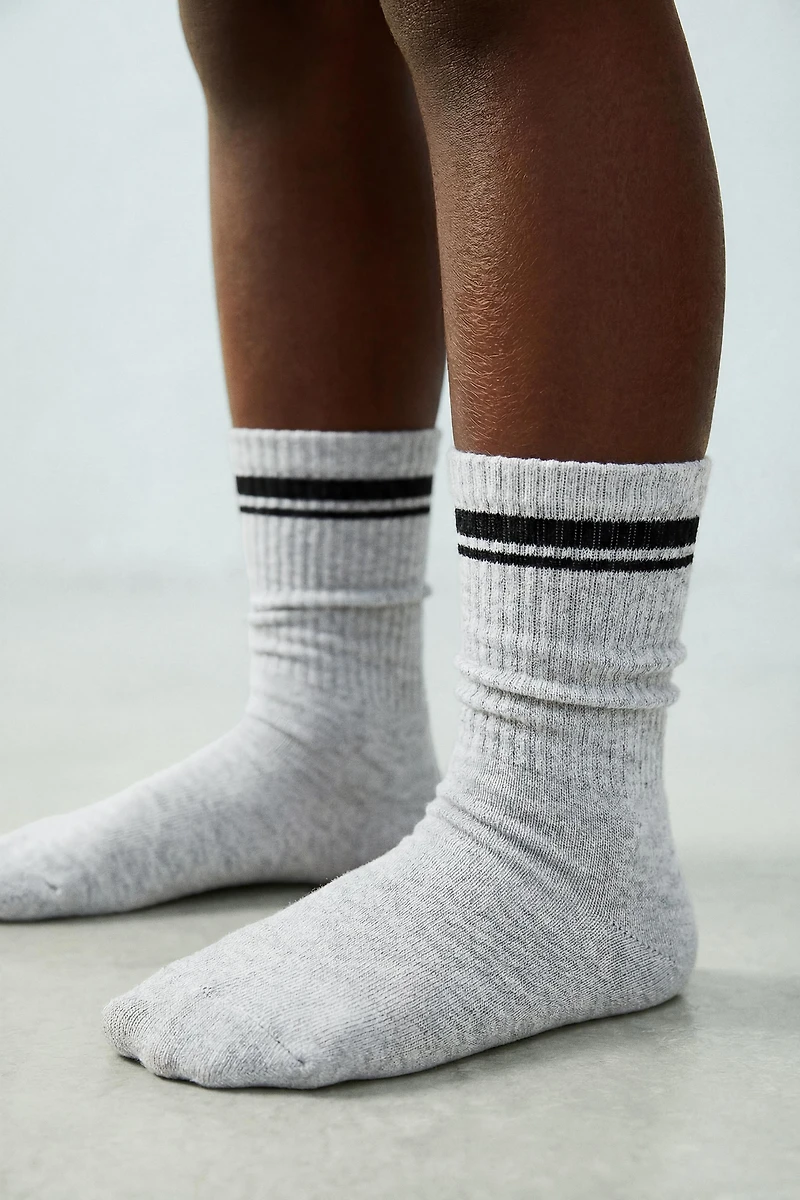 THREE-PACK OF SPORTY STRIPED HIGH SOCKS