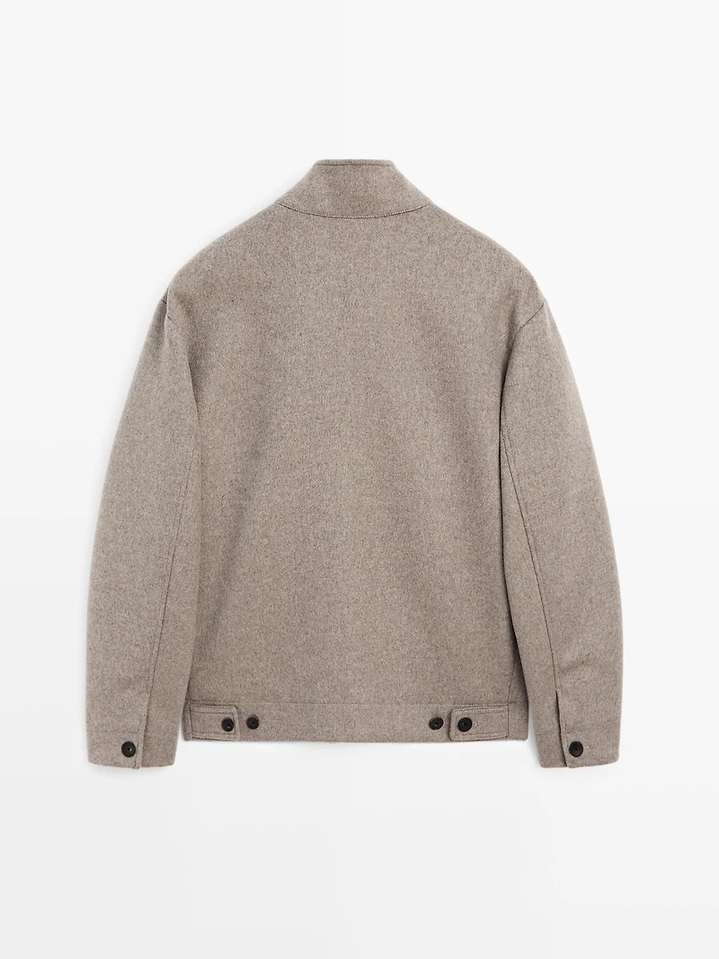 Wool blend high neck jacket - LIMITED