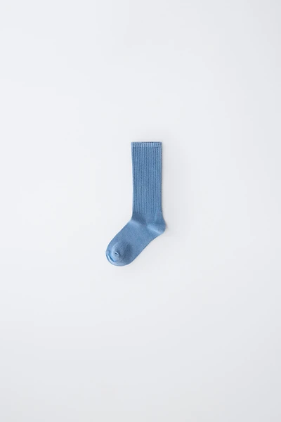 LONG PLAIN RIBBED SOCKS