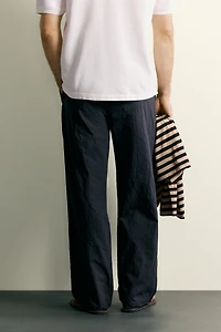 STRAIGHT FIT SEERSUCKER PANTS