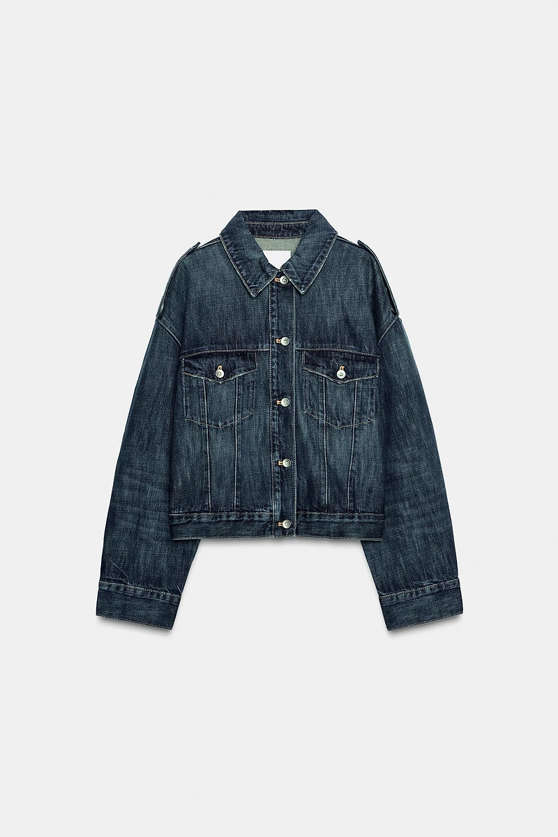 TRF DENIM JACKET WITH TABS