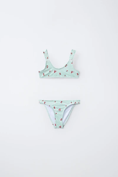 6-14 YRS / STRIPED STRAWBERRY BIKINI