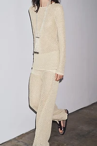 METALLIC THREAD PANTS