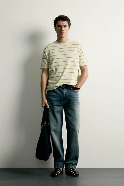 STRIPED REGULAR FIT KNIT T-SHIRT