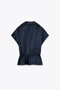 CHEMISE SATINÉE CEINTURE