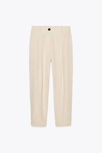PLEATED ELASTIC WAIST PANTS