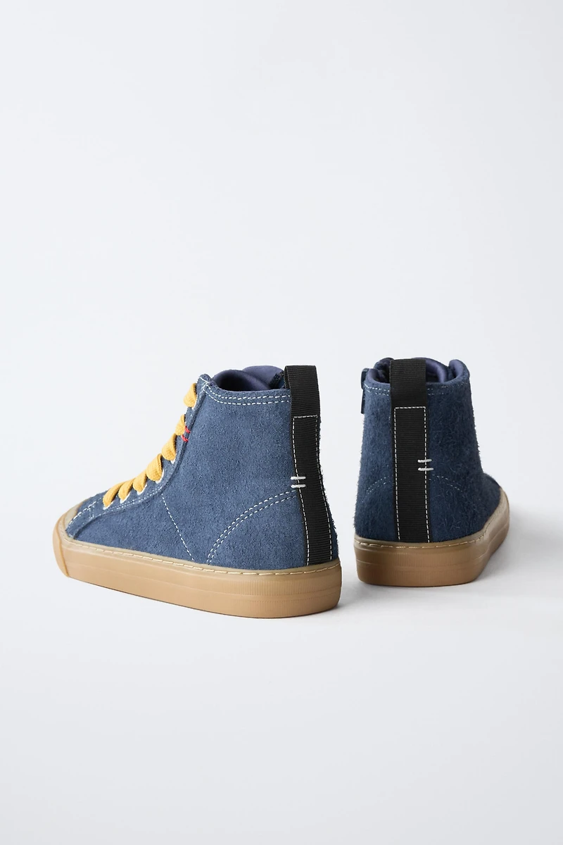 LEATHER HIGH-TOP SNEAKERS