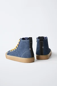 LEATHER HIGH-TOP SNEAKERS