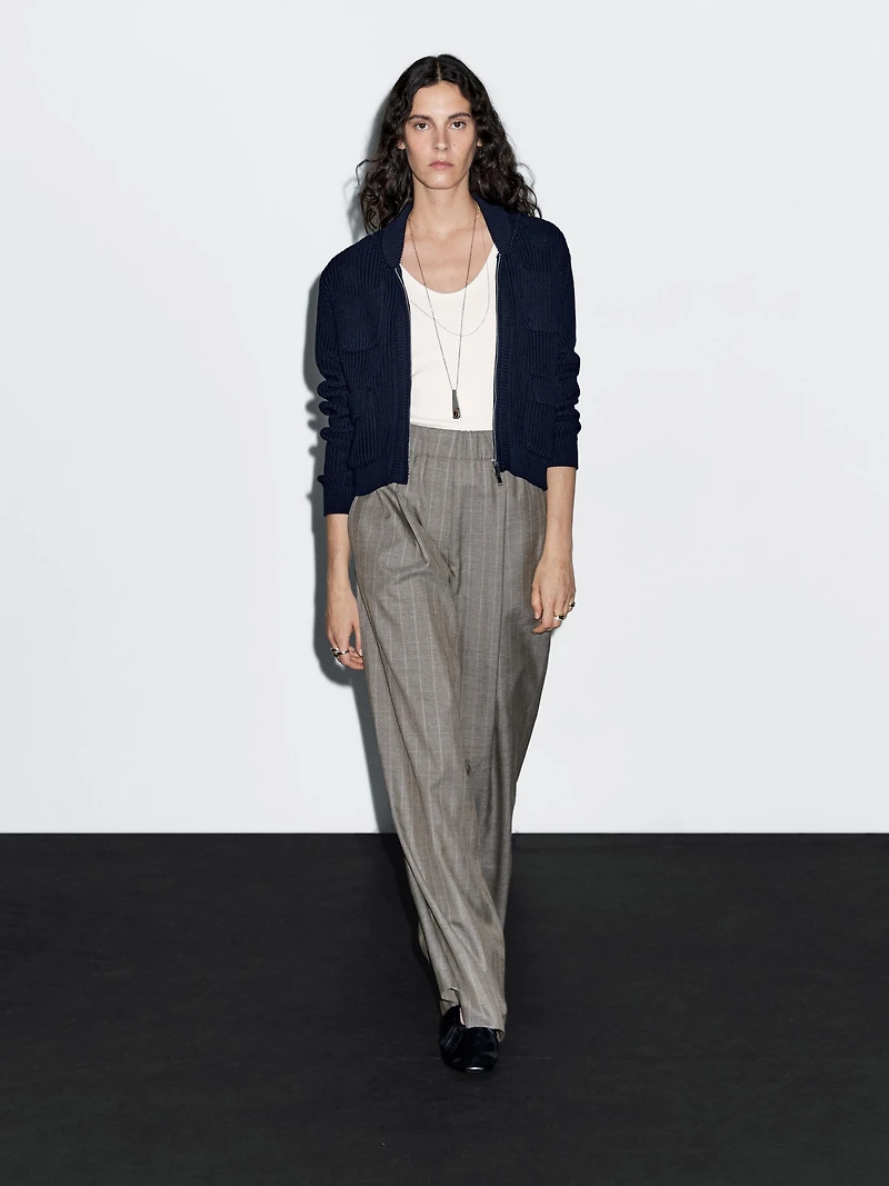 100% wool pinstripe trousers