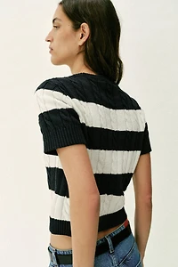 CABLE KNIT STRIPED JUMPER