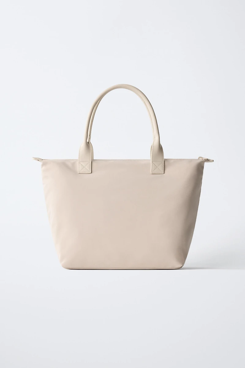 NYLON TOTE BAG WITH PUPPY CHARM