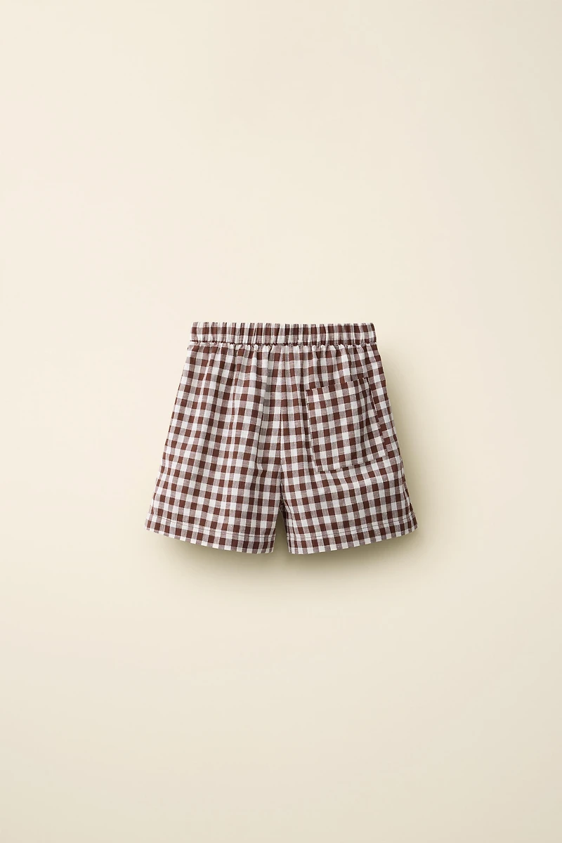 COTTON LINEN GINGHAM SHORTS CREATED BY CARAMEL LONDON X ZARA