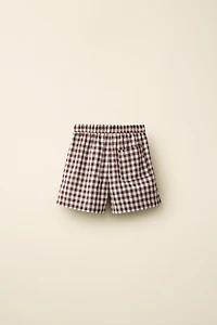 COTTON LINEN GINGHAM SHORTS CREATED BY CARAMEL LONDON X ZARA