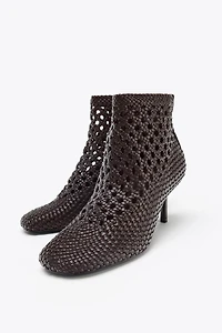 WOVEN HEELED ANKLE BOOTS