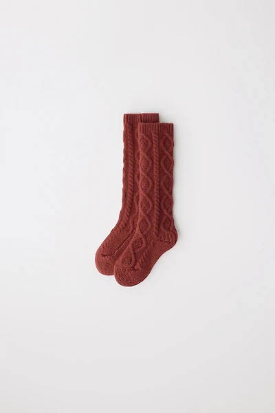 LONG CABLE KNIT 100% WOOL SOCKS LIMITED EDITION