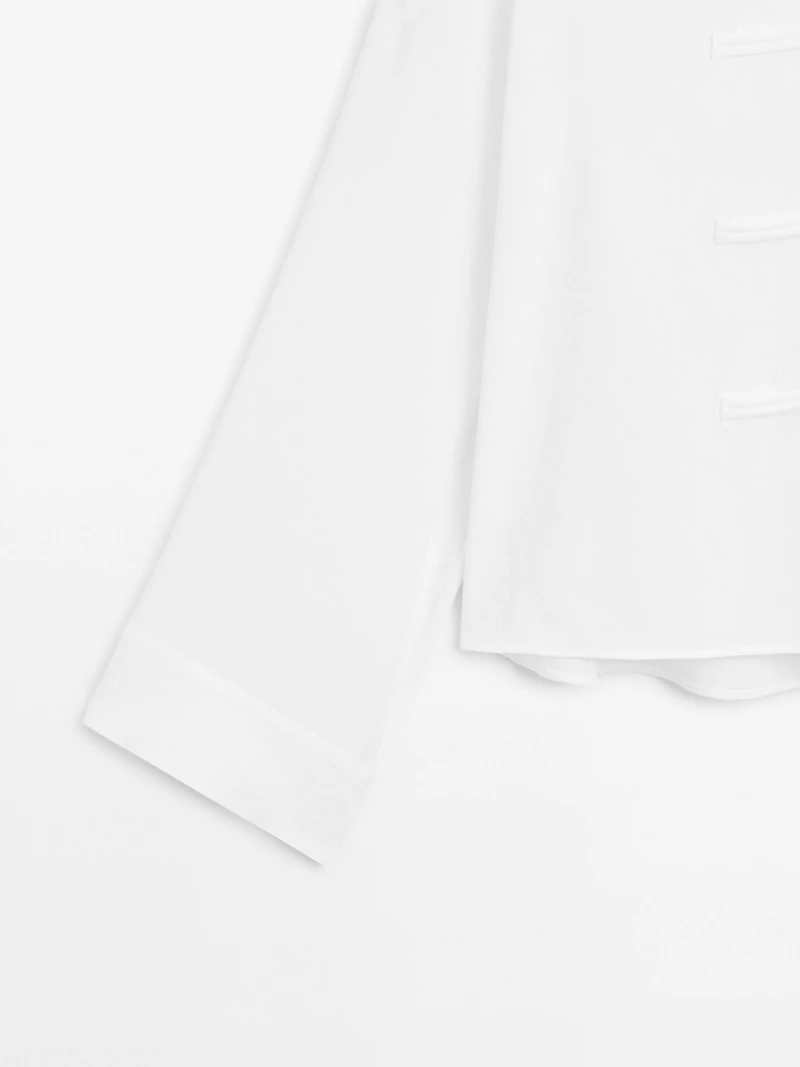 Blouse fluide lin à col en V
